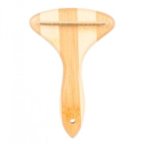 Escova de bambu para cães, cor madeira