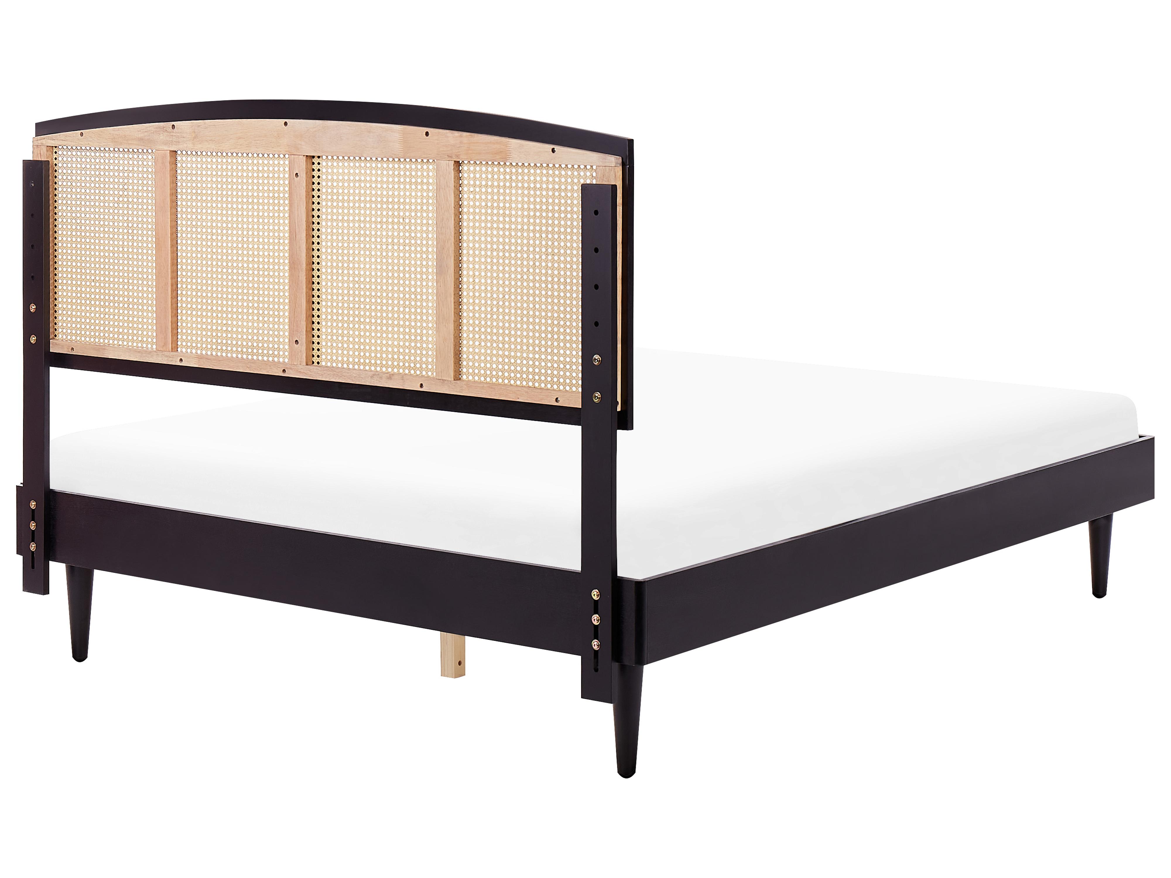 Bed Rotan VARZY 160 x 200 cm Zwart