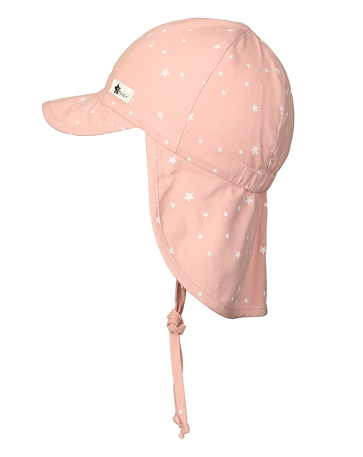 Schirmmütze STERNE mit Nackenschutz in rosa