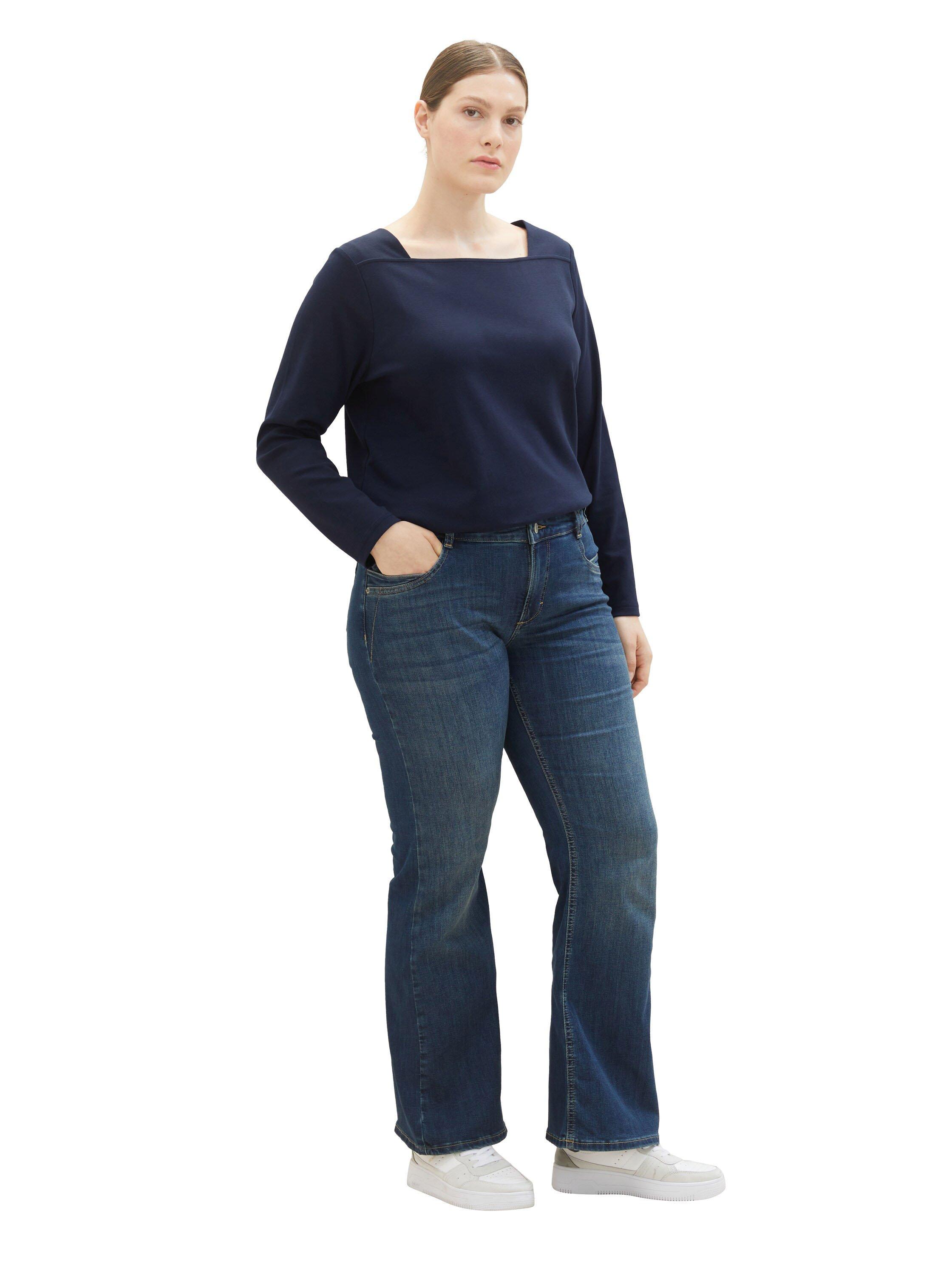 Langarmshirt mit Karreeausschnitt