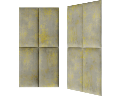 Wandkussen print goud beton fluweel look 30 x 60 cm