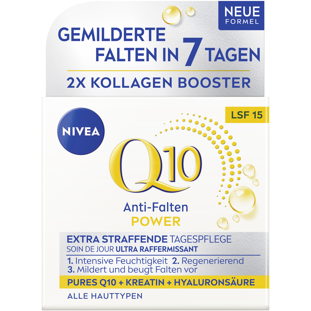 Nivea Q10 Power Tagescreme<br>50 ml, Topf, Creme, Anti-Falten straffend LSF15