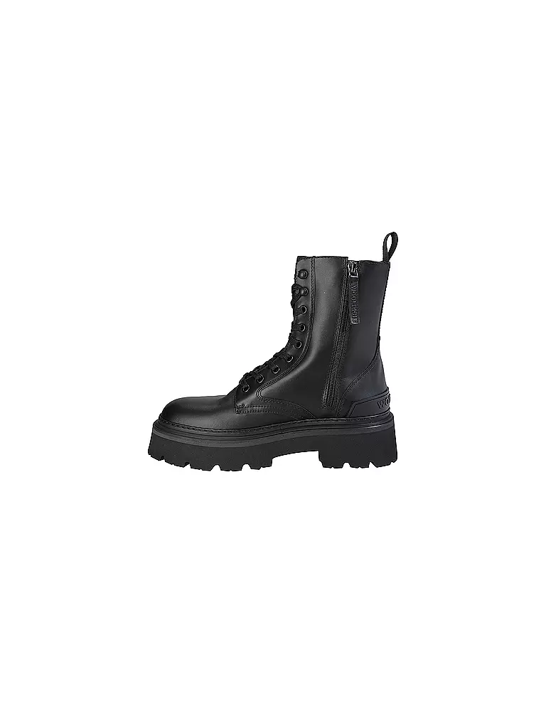 WOOLRICH Schnürschuhe LACED LOGGER CALF schwarz