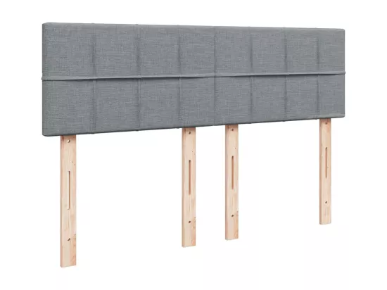 Sommier à lattes de lit avec matelas Gris clair 160x200cm Tissu