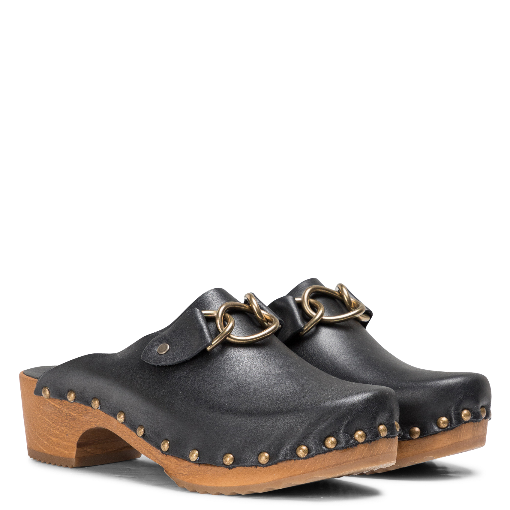 Sabot en cuir lisse | Noir