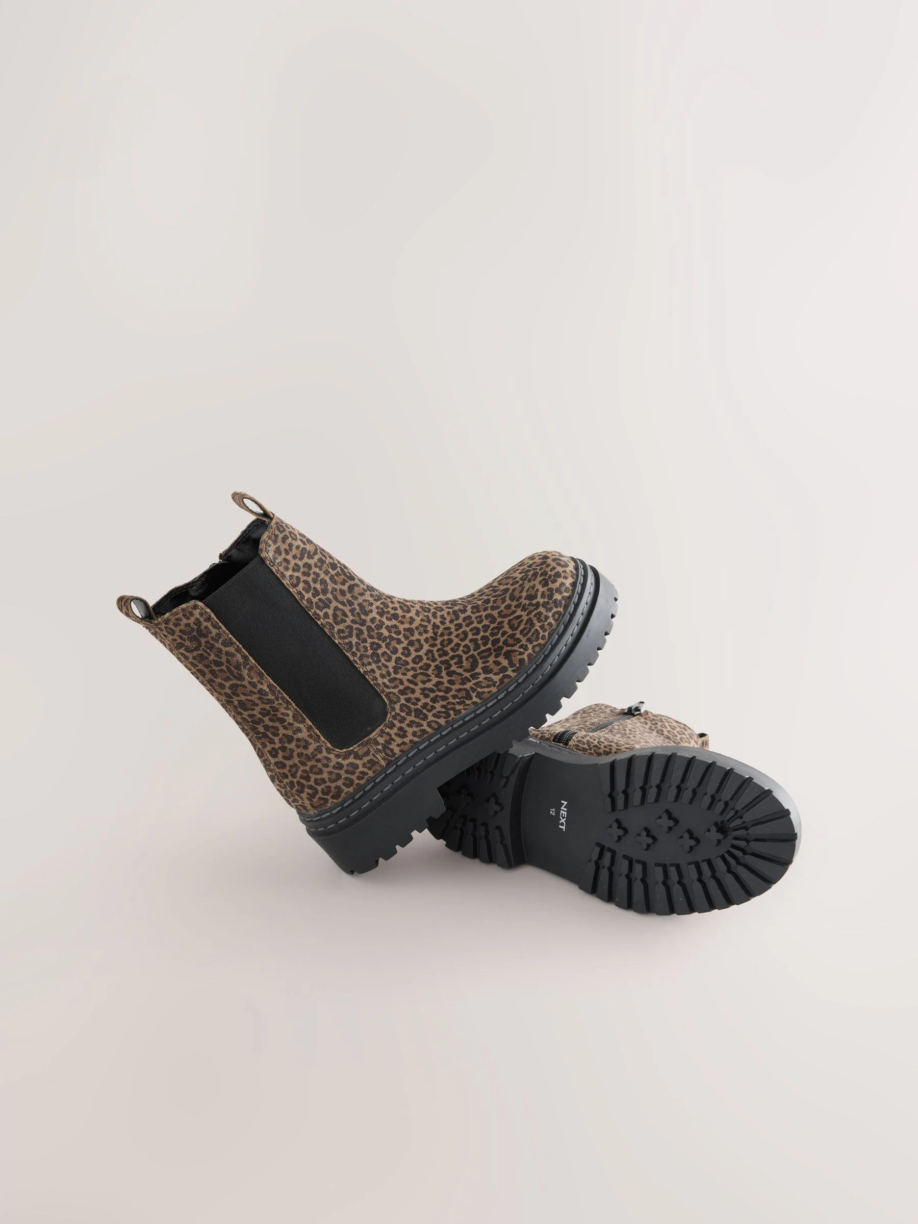 Animal luipaardprint - Leren Chunky Chelsea Boots