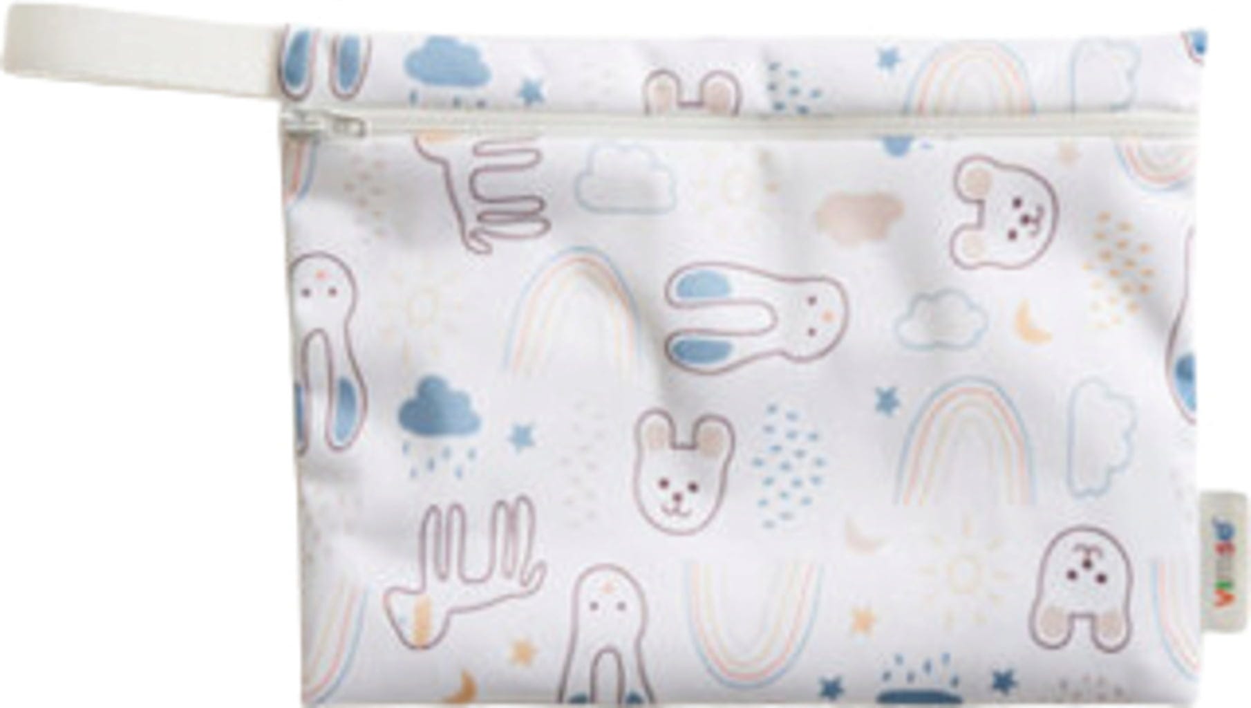 Vimse  Windel-Nasstasche Klein, White Teddy