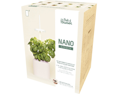 Slimme bloempot Prêt à Pousser Nano Quartz Pink, kunststof, roze, inclusief basilicumzaadcapsule