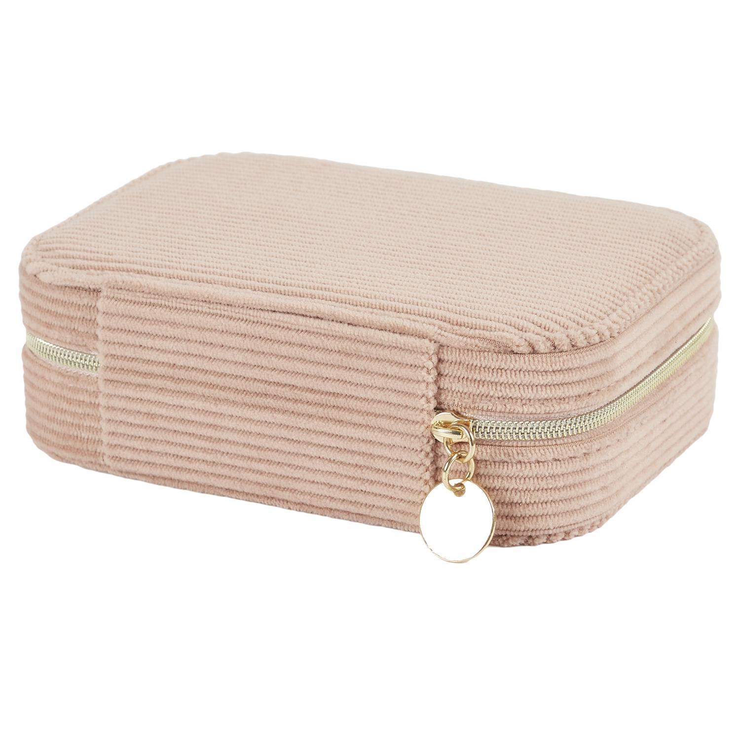BOITE BIJOUX VELOURS COTELE RECTANGLE