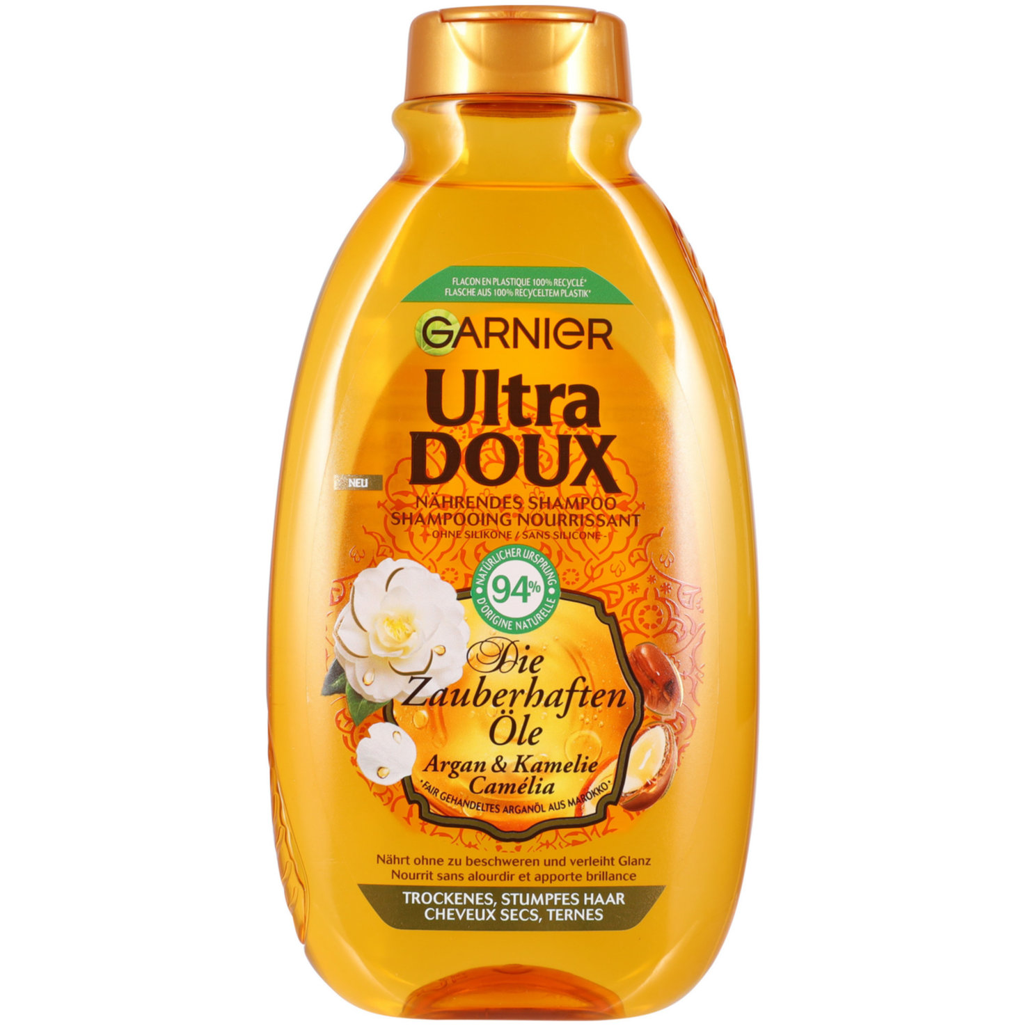 Garnier Ultra Doux Pflegendes Zauberhaftes Shampoo mit Kamelien- und Arganöl