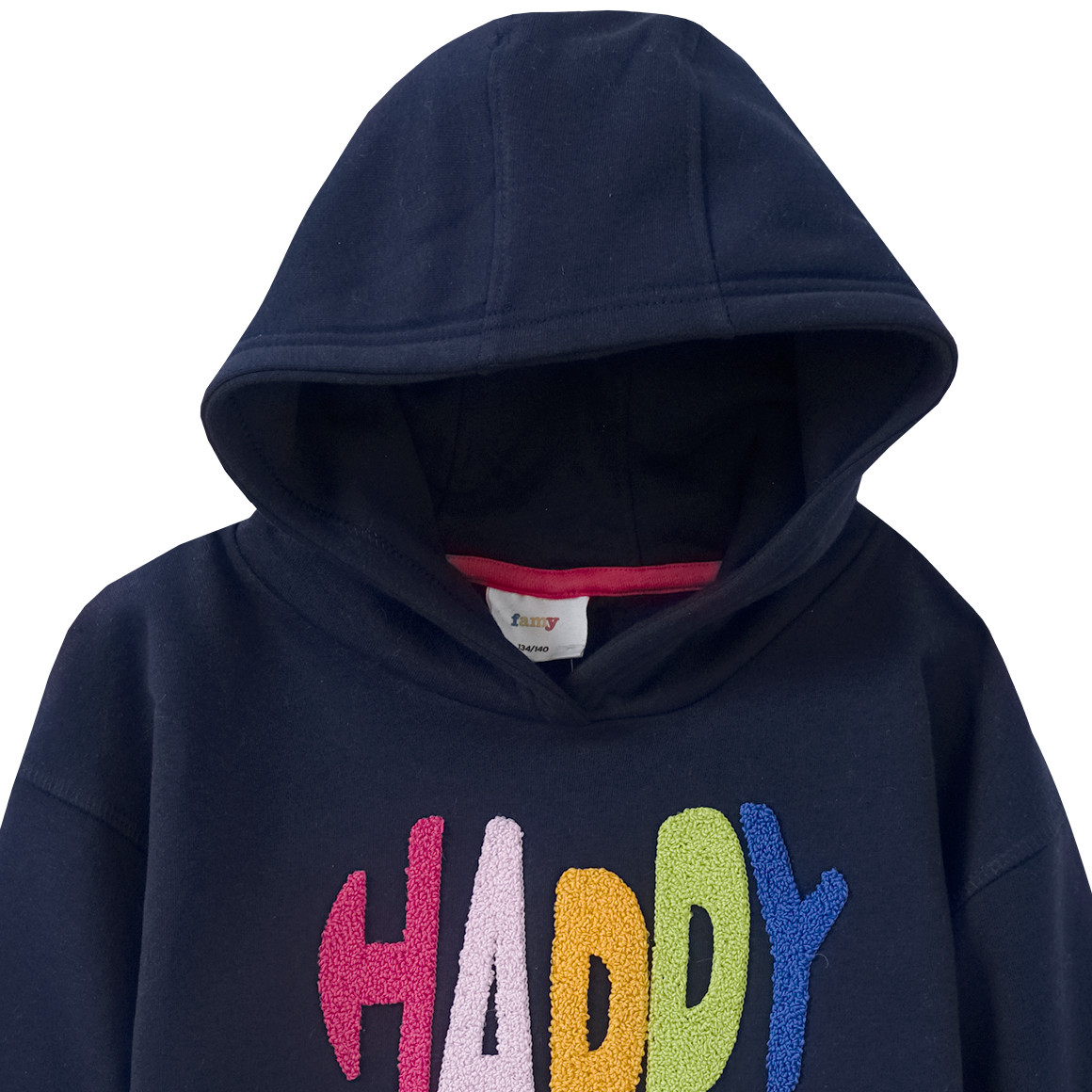 Famy Mädchen Hoodie mit Schriftzug dunkelblau