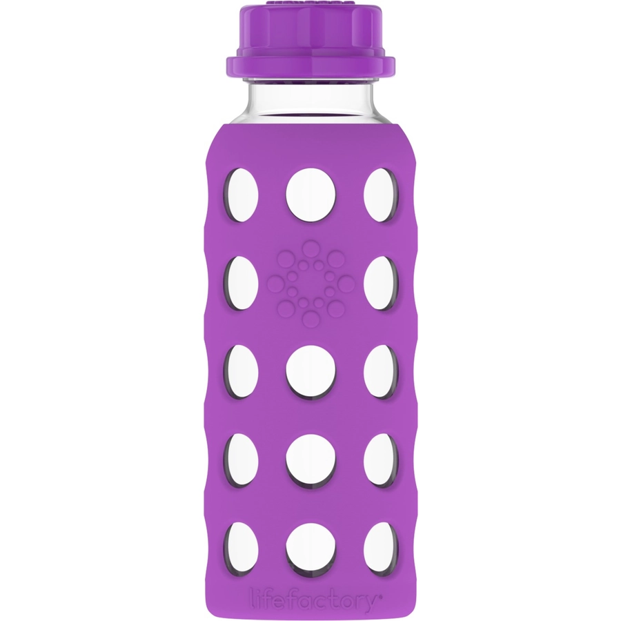 lifefactory Kinderflasche aus Glas in grape 250 ml