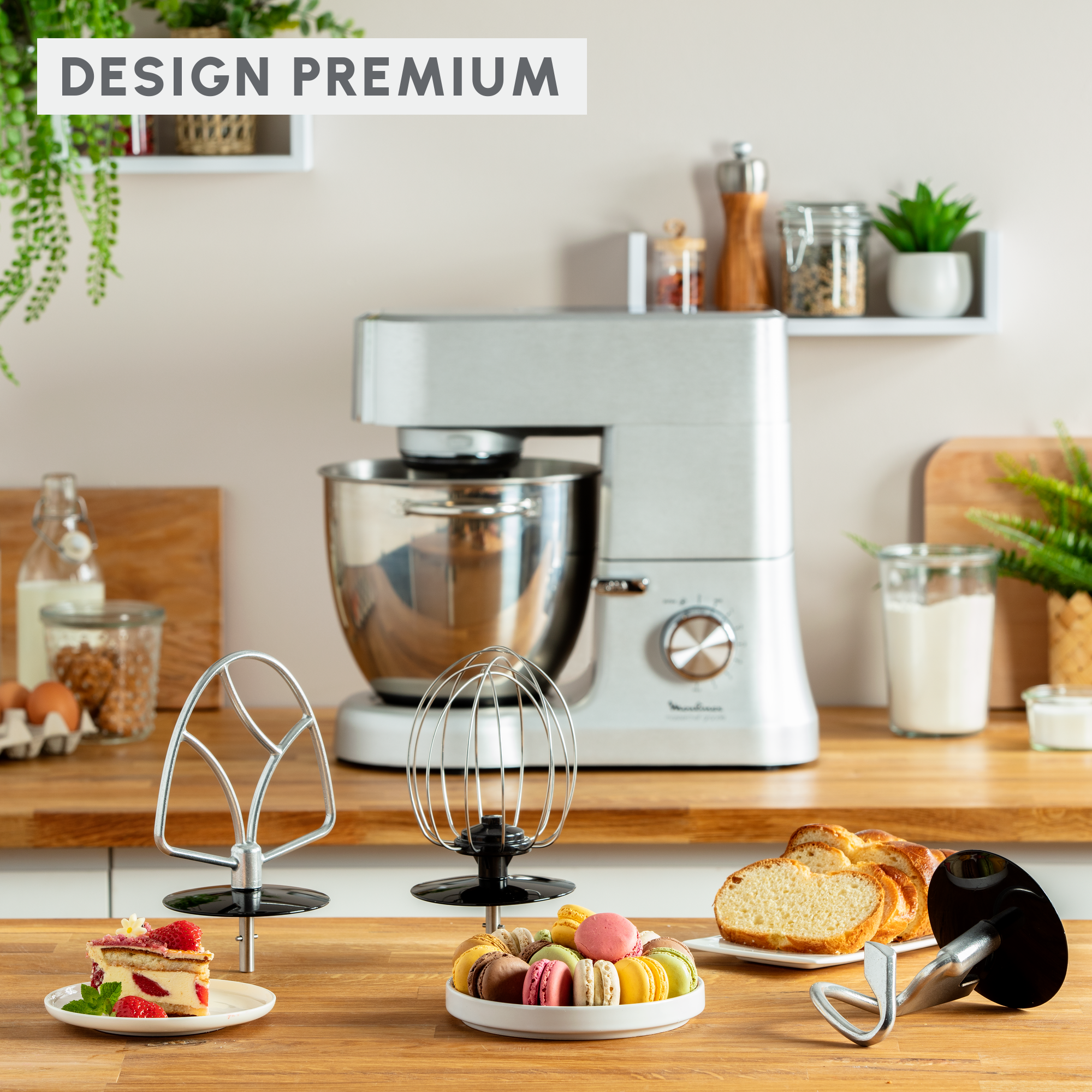 Masterchef Grande, Robot pâtissier, 1500W, 6,7L, pétrin, batteur, fouet + livre recettes