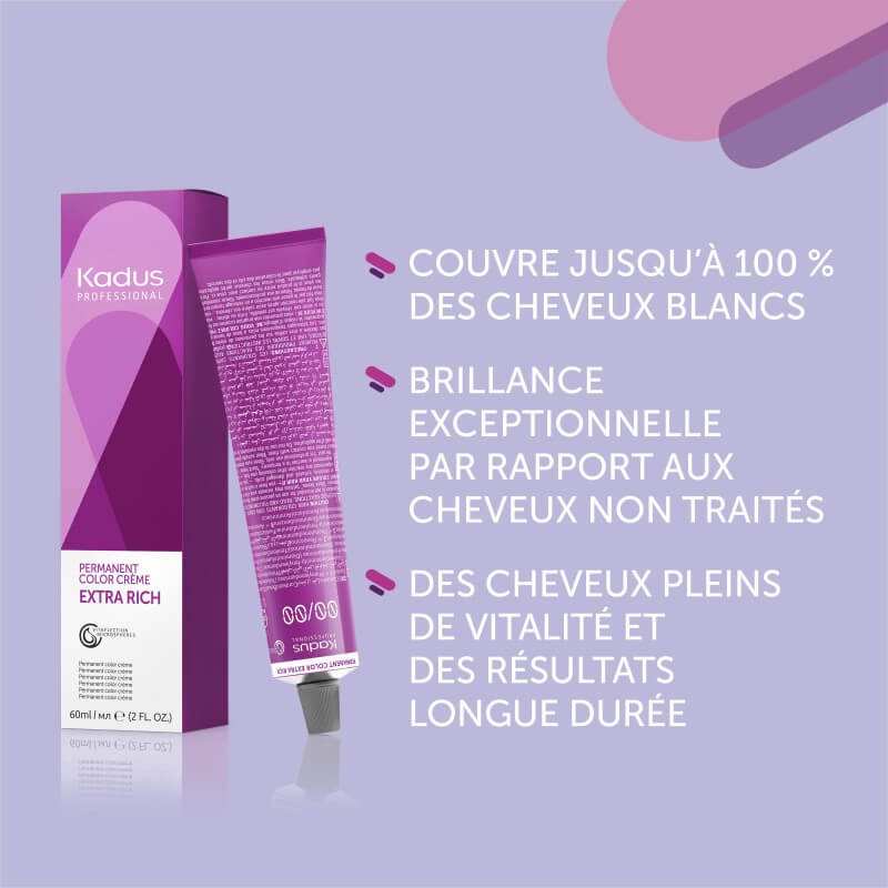 Coloration permanente 0/28 mat perlé mix Kadus 60ML