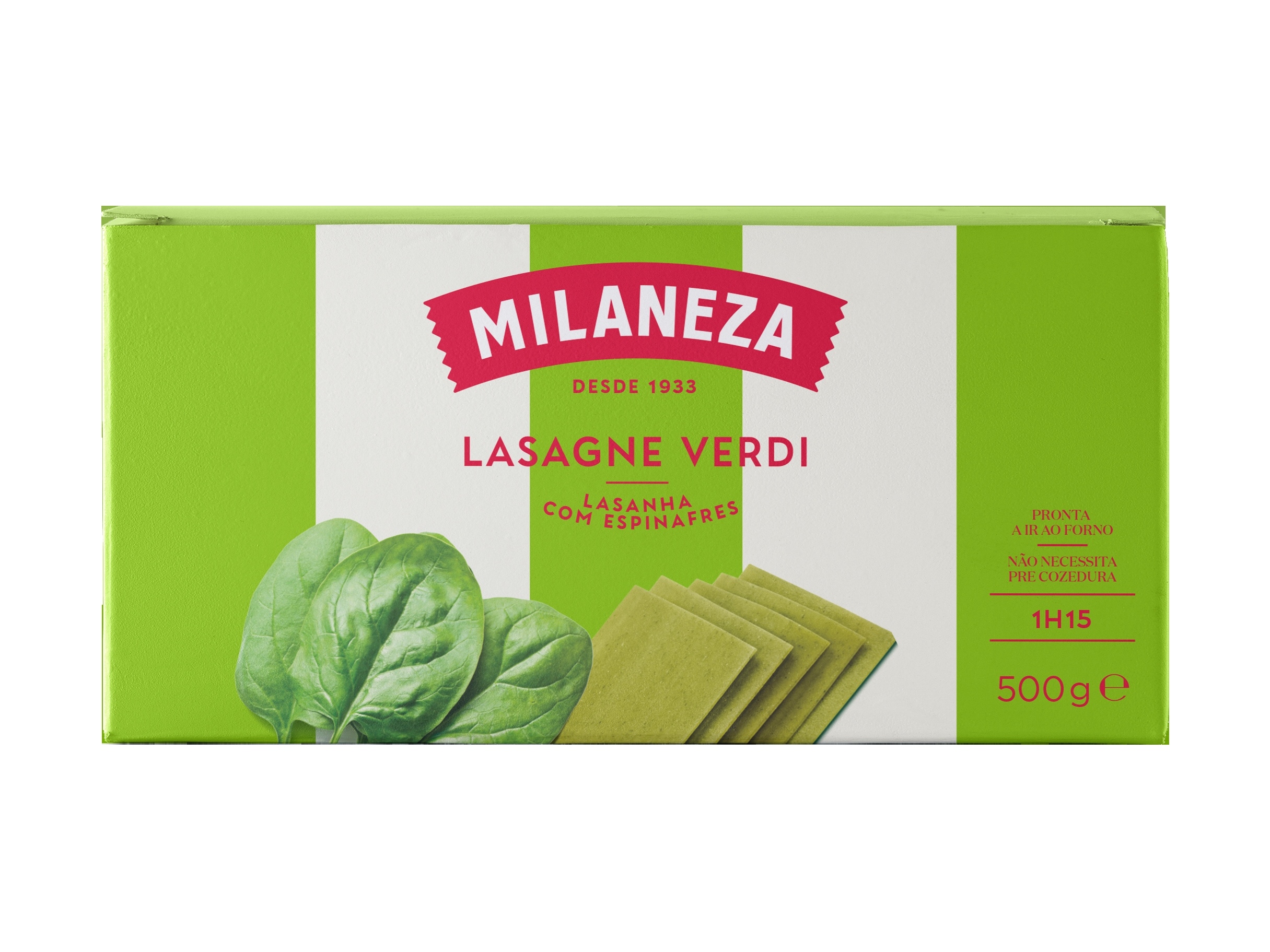 MASSA LASANHA MILANEZA COM ESPINAFRES 500G