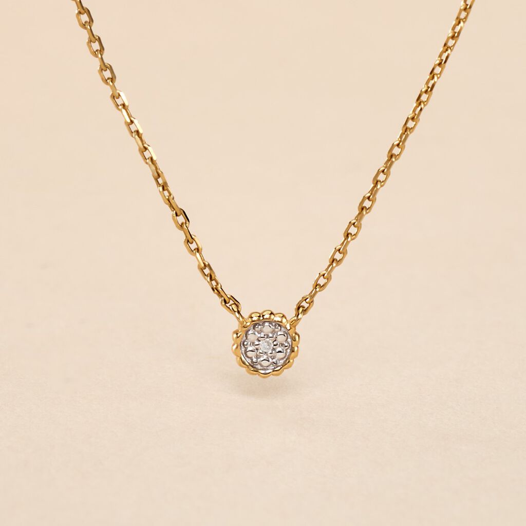 Collier Mon 1er Diamant Or Jaune Diamant