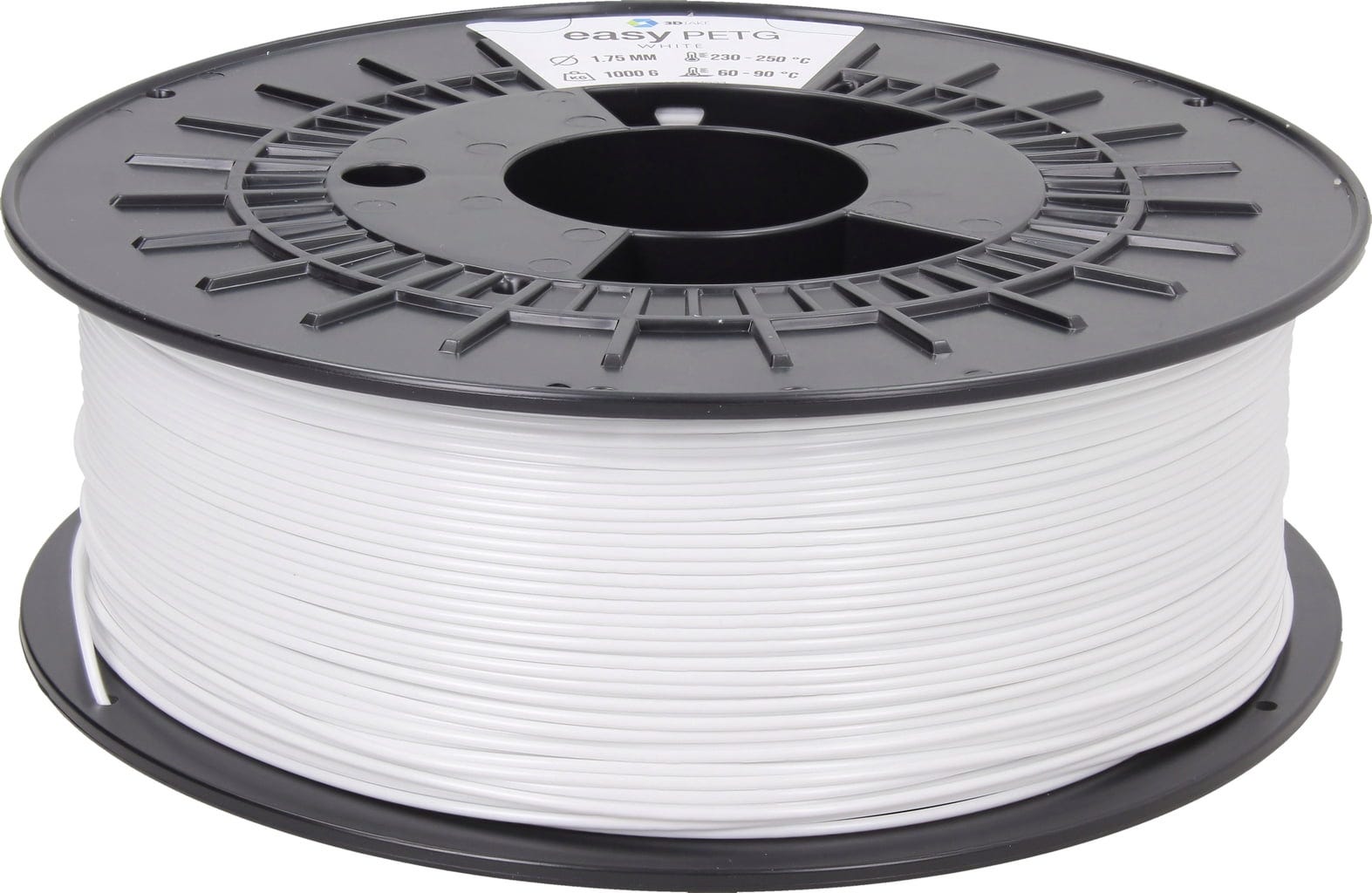 3DJAKE  easyPETG Weiß, 1,75 mm / 4000 g    PETG Filament für robuste & präzise Drucke in Weiß