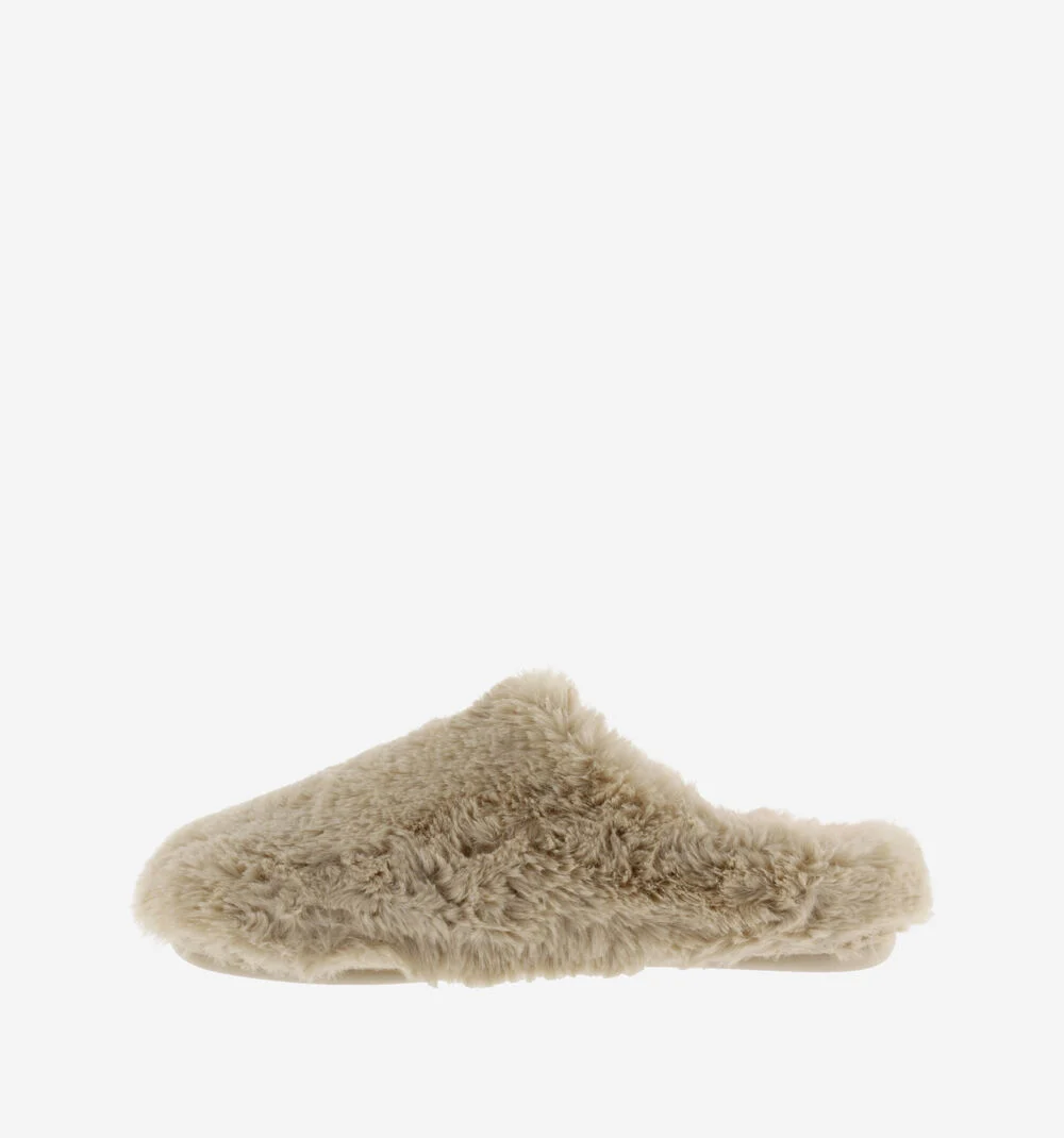 NORTE FOURRURE Pantoufles pour femmes fluor BEIGE