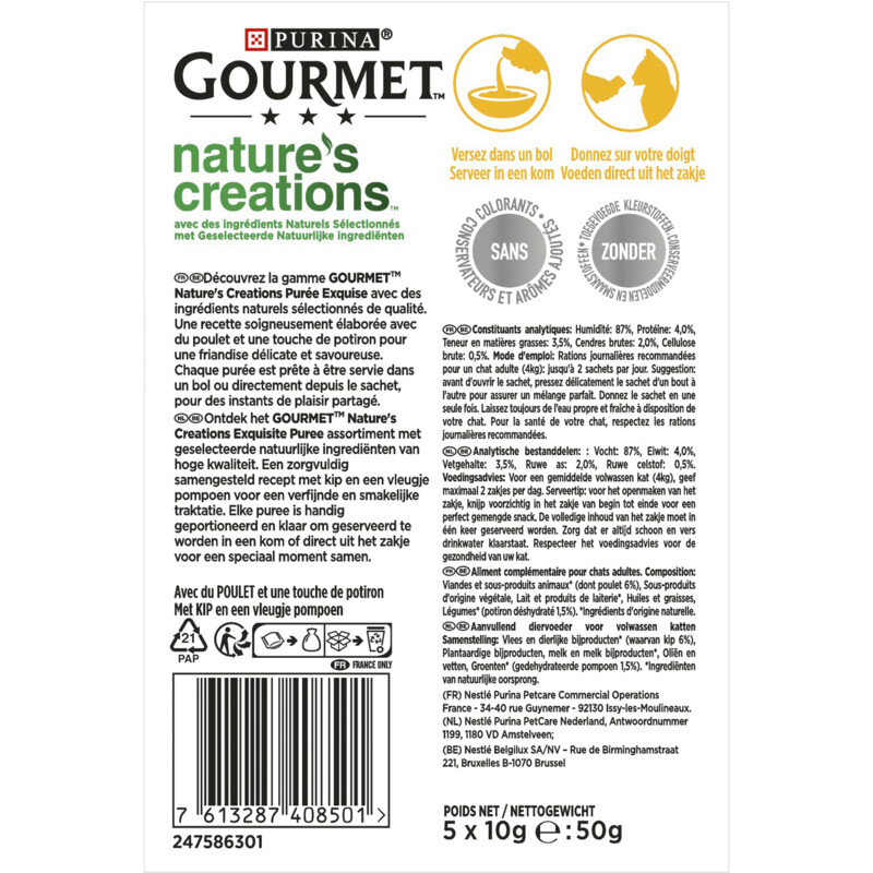 Gourmet Nature's creations puree kip & pompoen