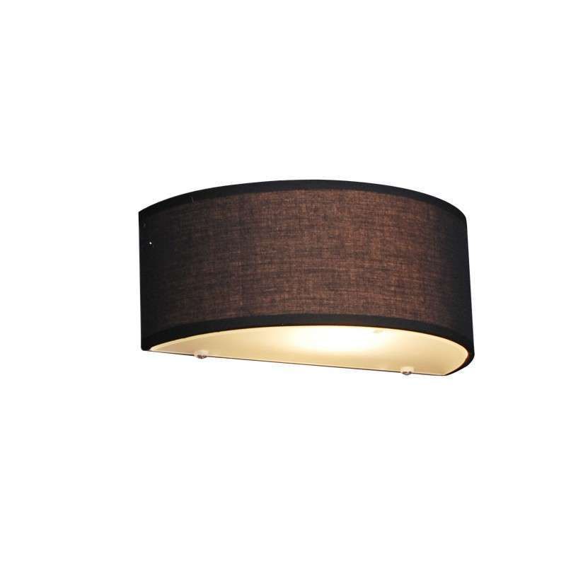 Landelijke wandlamp half rond zwart - Drum