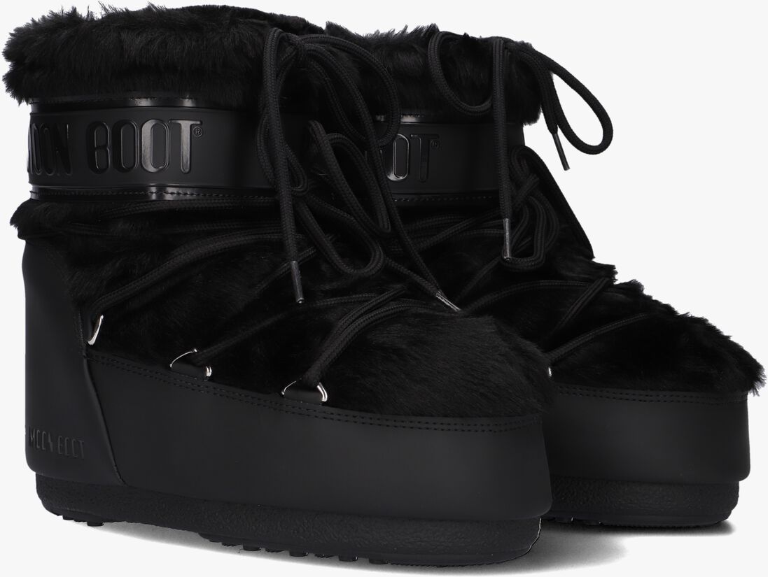 zwarte moon boot snowboots icon low faux fur