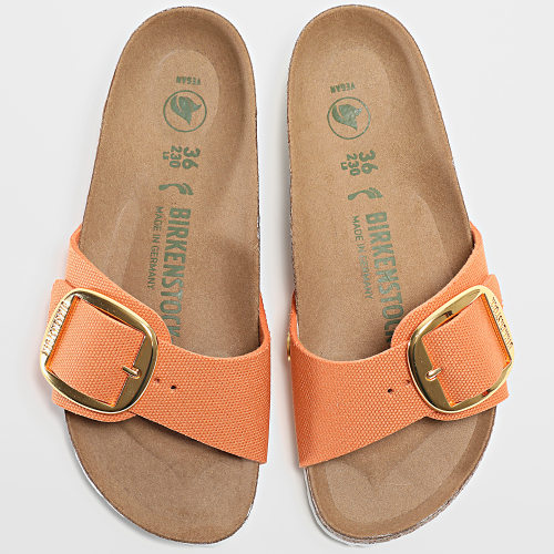 Sandales Femme Madrid Big Buckle Rivet Logo Vegan Canvas Papaya