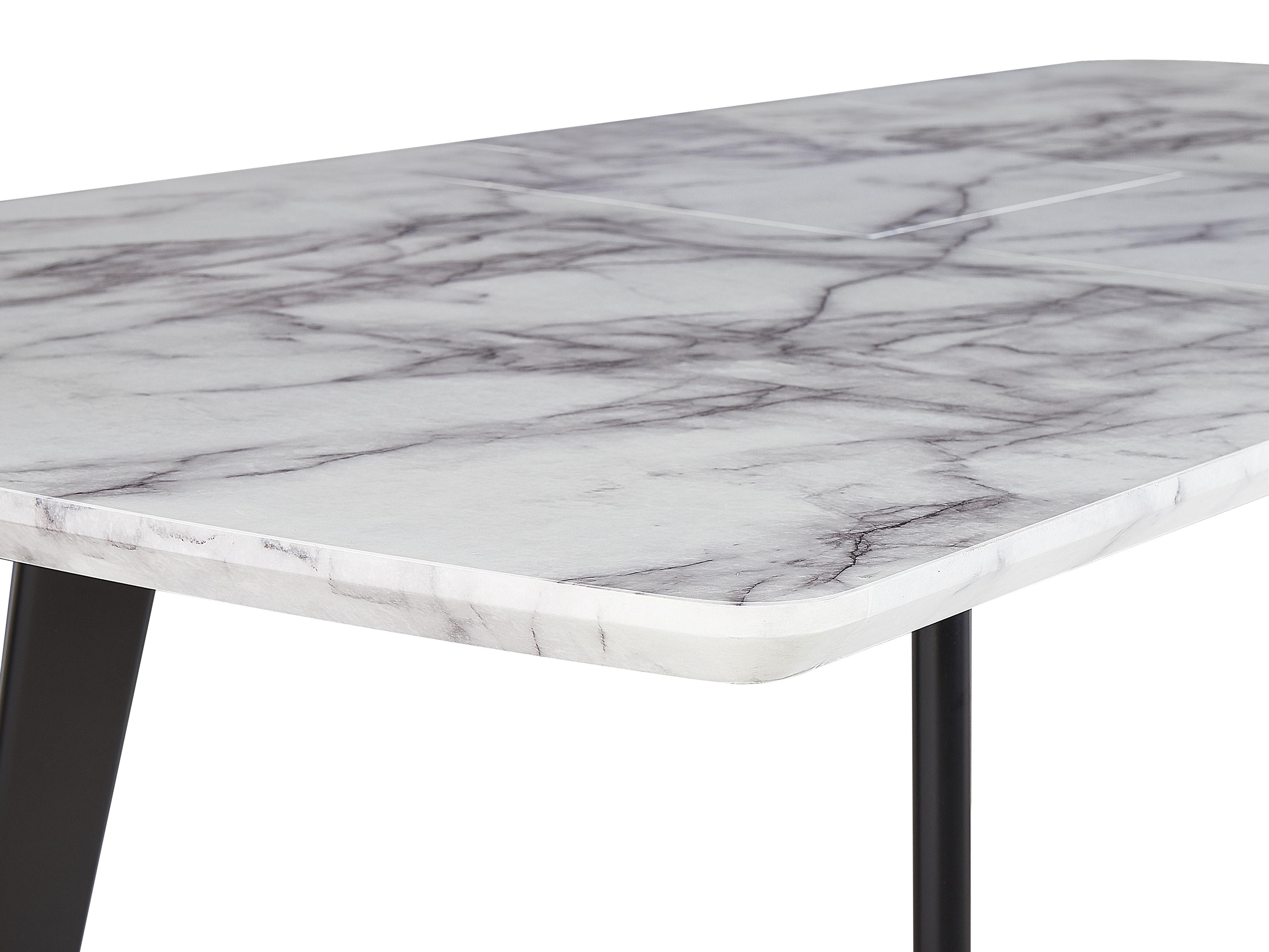 Eettafel uitschuifbaar MOSBY Grijs marmer 90 cm 160/200 cm