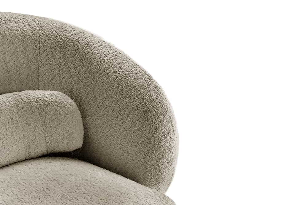 Drehbarer Design Sessel BOSSA NOVA taupe Bouclé