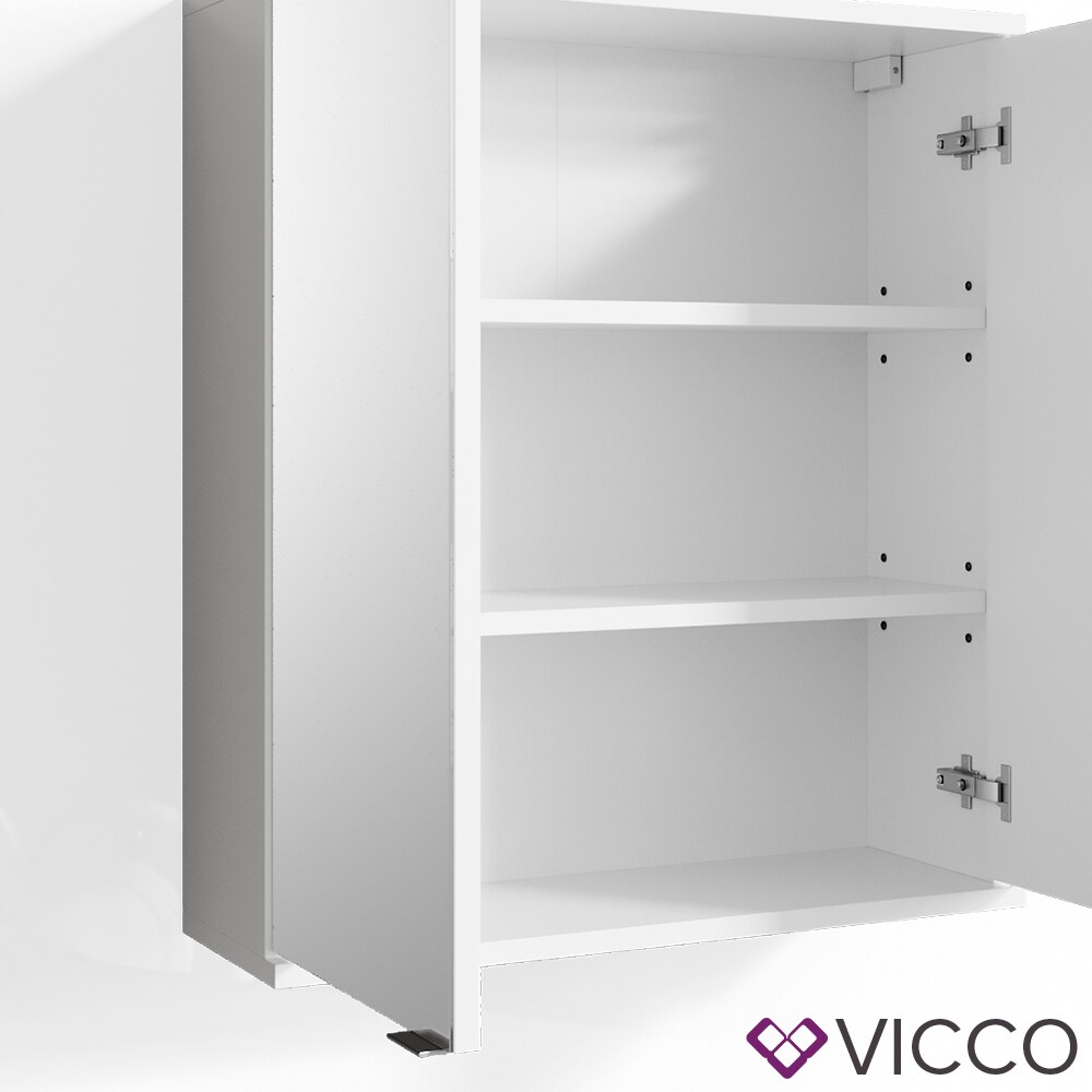 VICCO Spiegelschrank ROY 60 x 68 cm Weiß - Spiegel Badspiegel Bad Wandspiegel