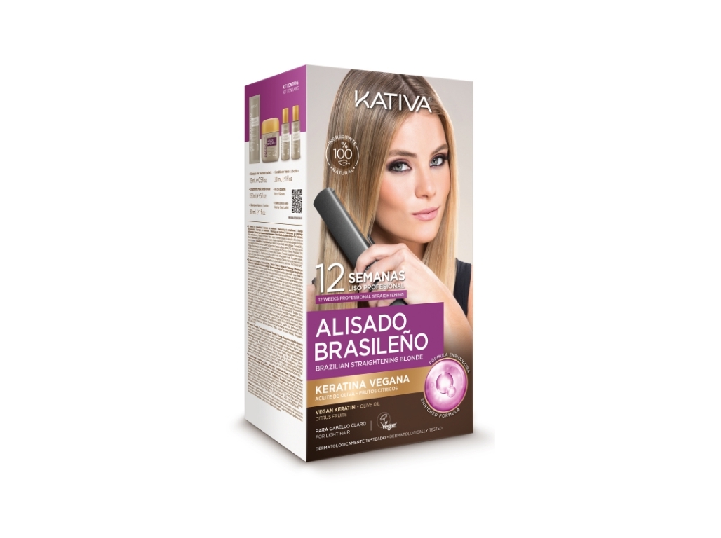 KIT ALISAMENTO KATIVA BRASILEIRO CABELOS LOIROS VEGAN