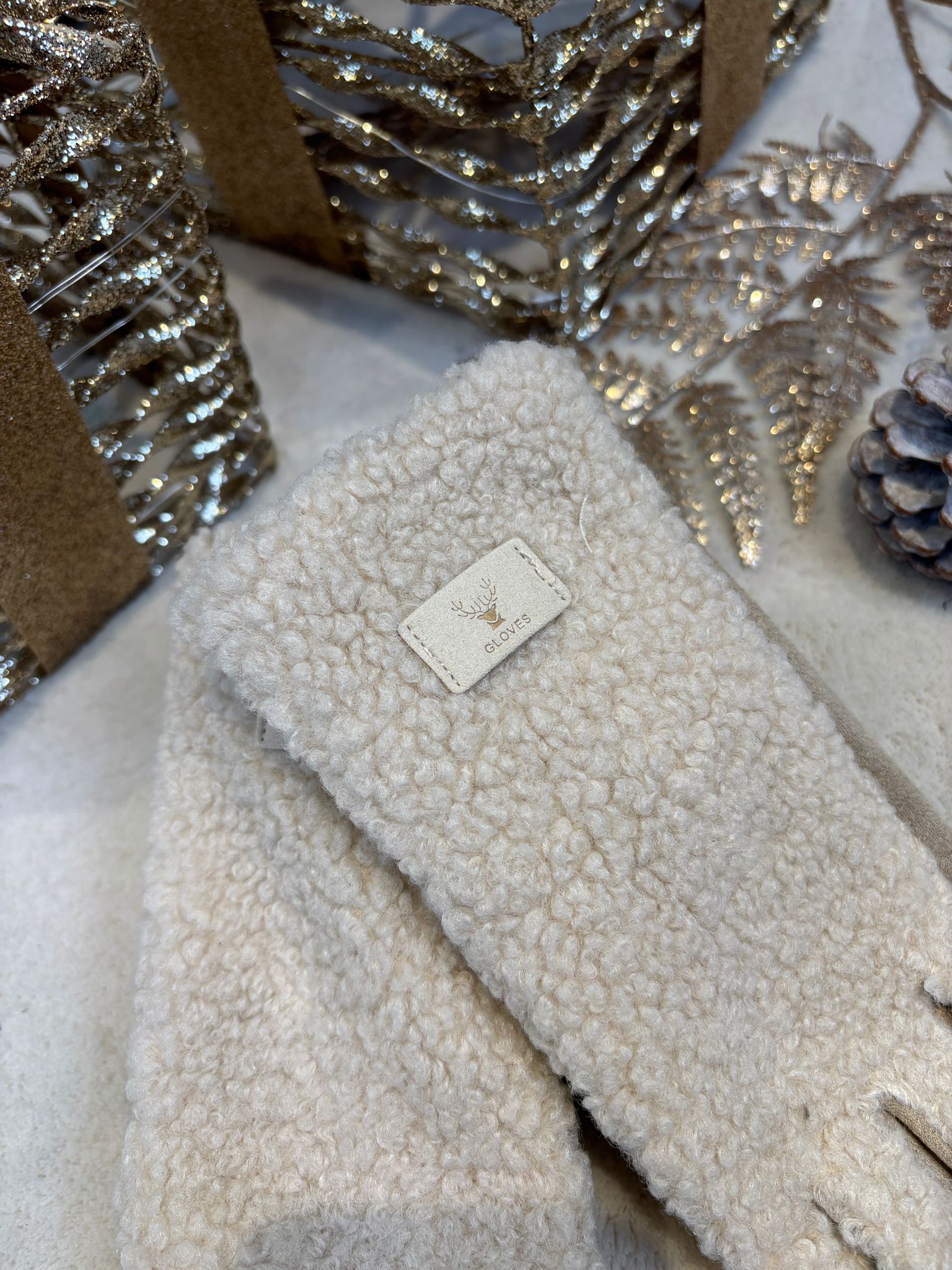 Teddy Handschoenen - Beige