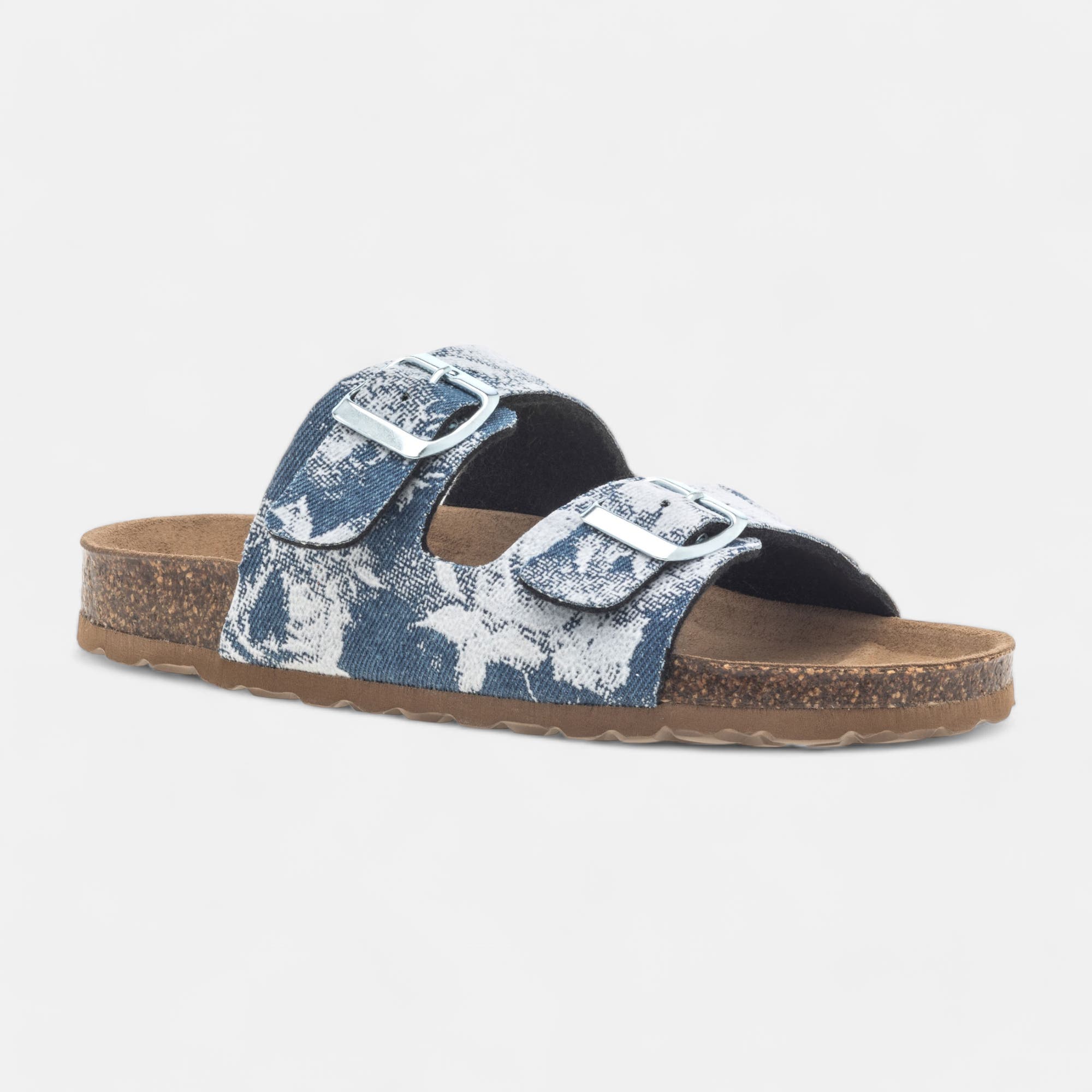 Mules semelle liège Femme bleu