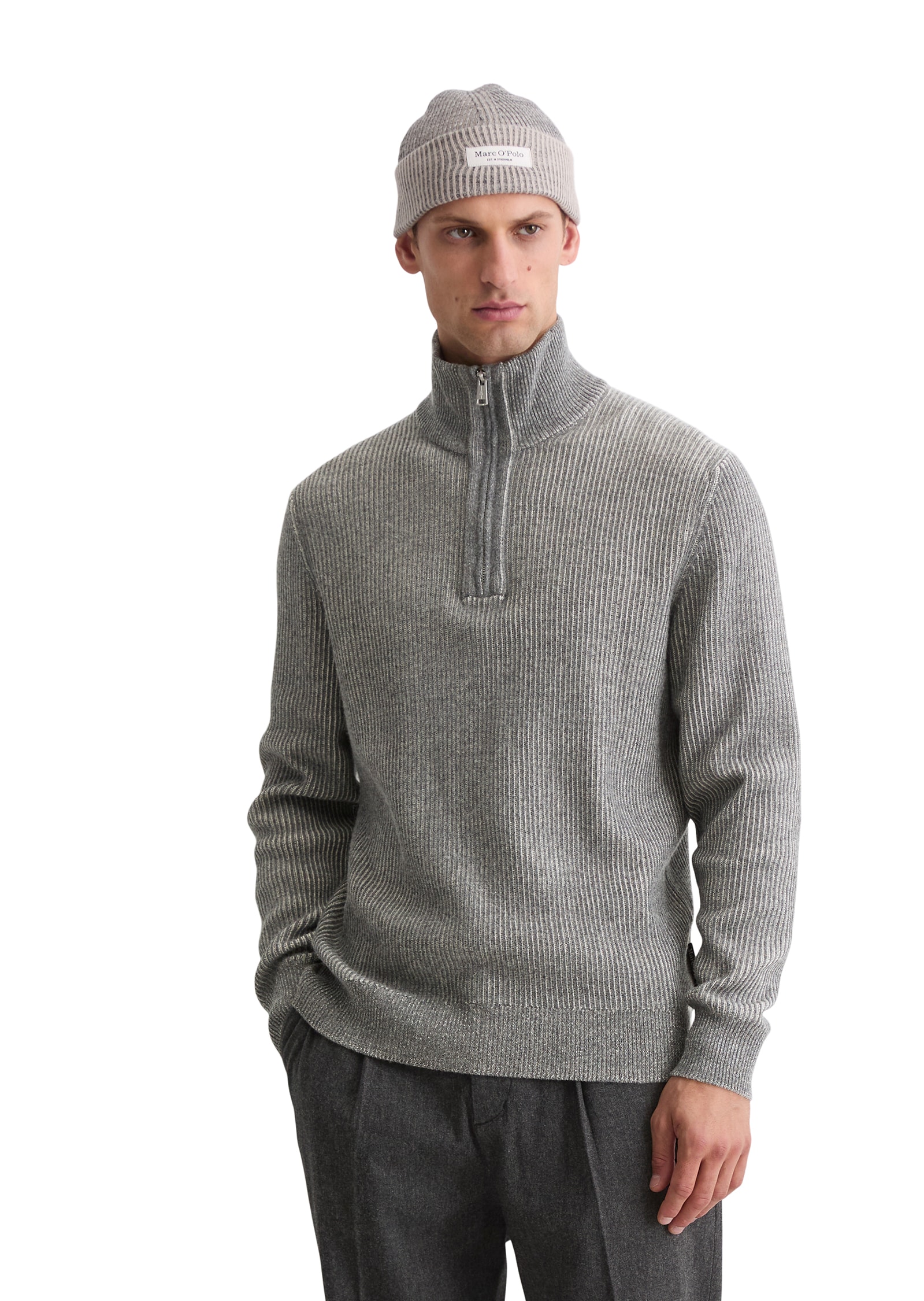 Marc O'Polo Troyer , Stehkragen, regular fit, Bi-Color-Look