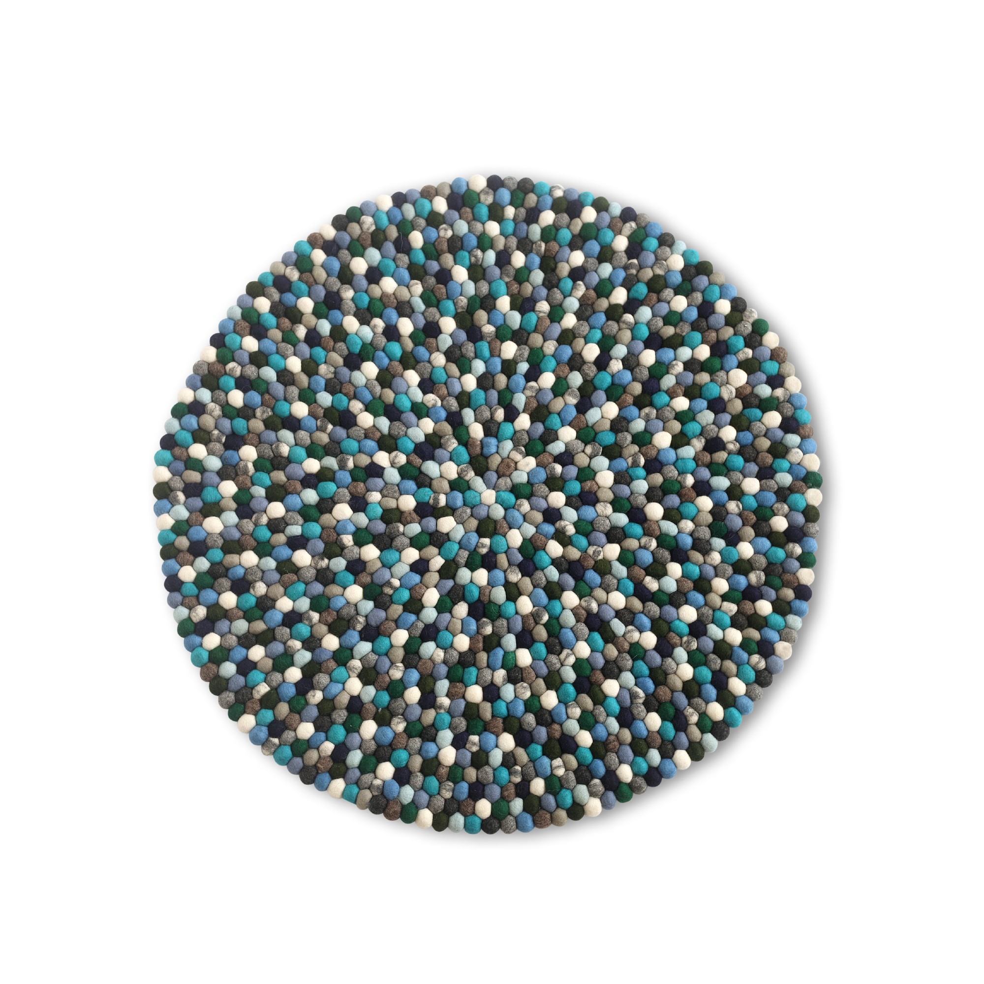 Filz-Teppich blau-grau, Ø 90 cm von fischer's lagerhaus