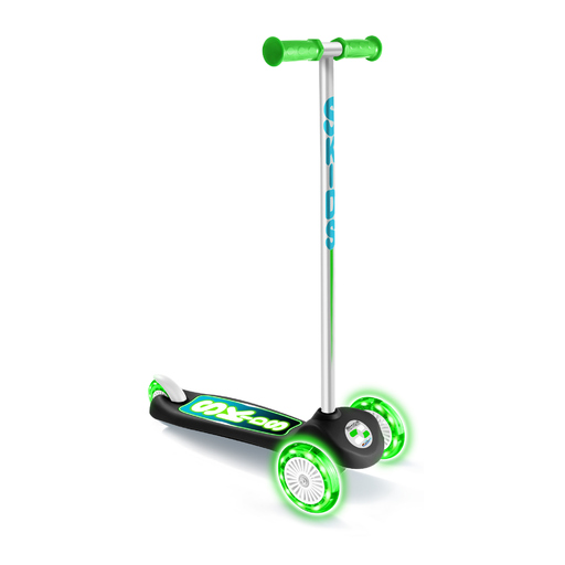 Scooter de 3 rodas com luzes e controle de derrapagem