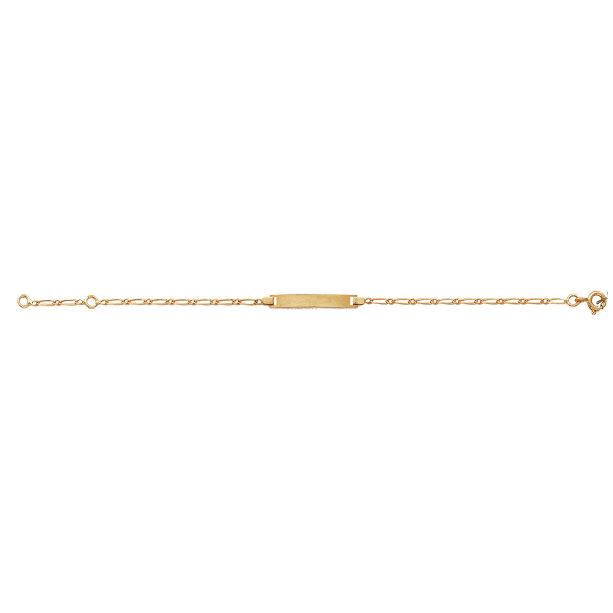 Bracelet identité bébé rectangle maille alternée or