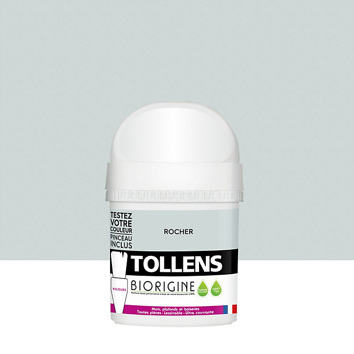 Testeur de peinture murs et plafonds Biorigine Tollens velours rocher 50ml