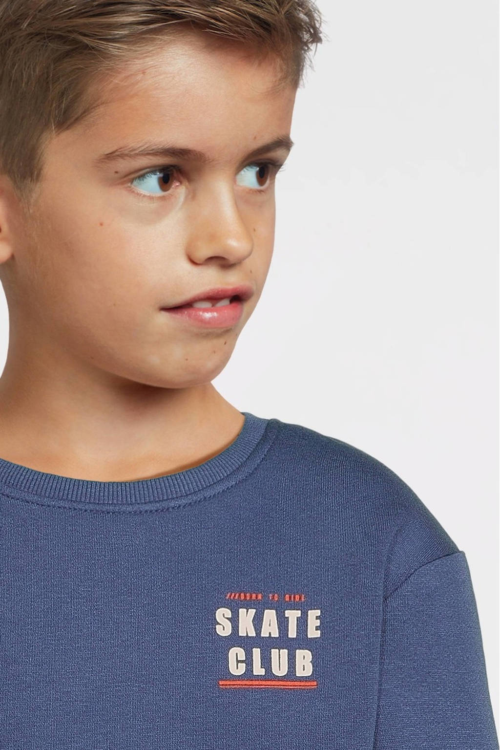 NAME IT sweater NMMOTTO met backprint blauw