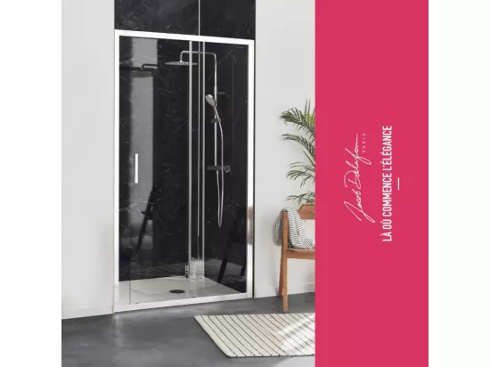 Paroi de douche JACOB DELAFON L'ingénieuse porte coulissante, installation niche 160 x 200