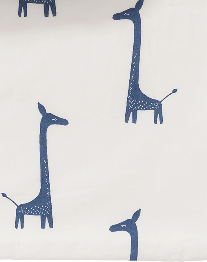 Babydecke GIRAF (80x100) in weiß/blau