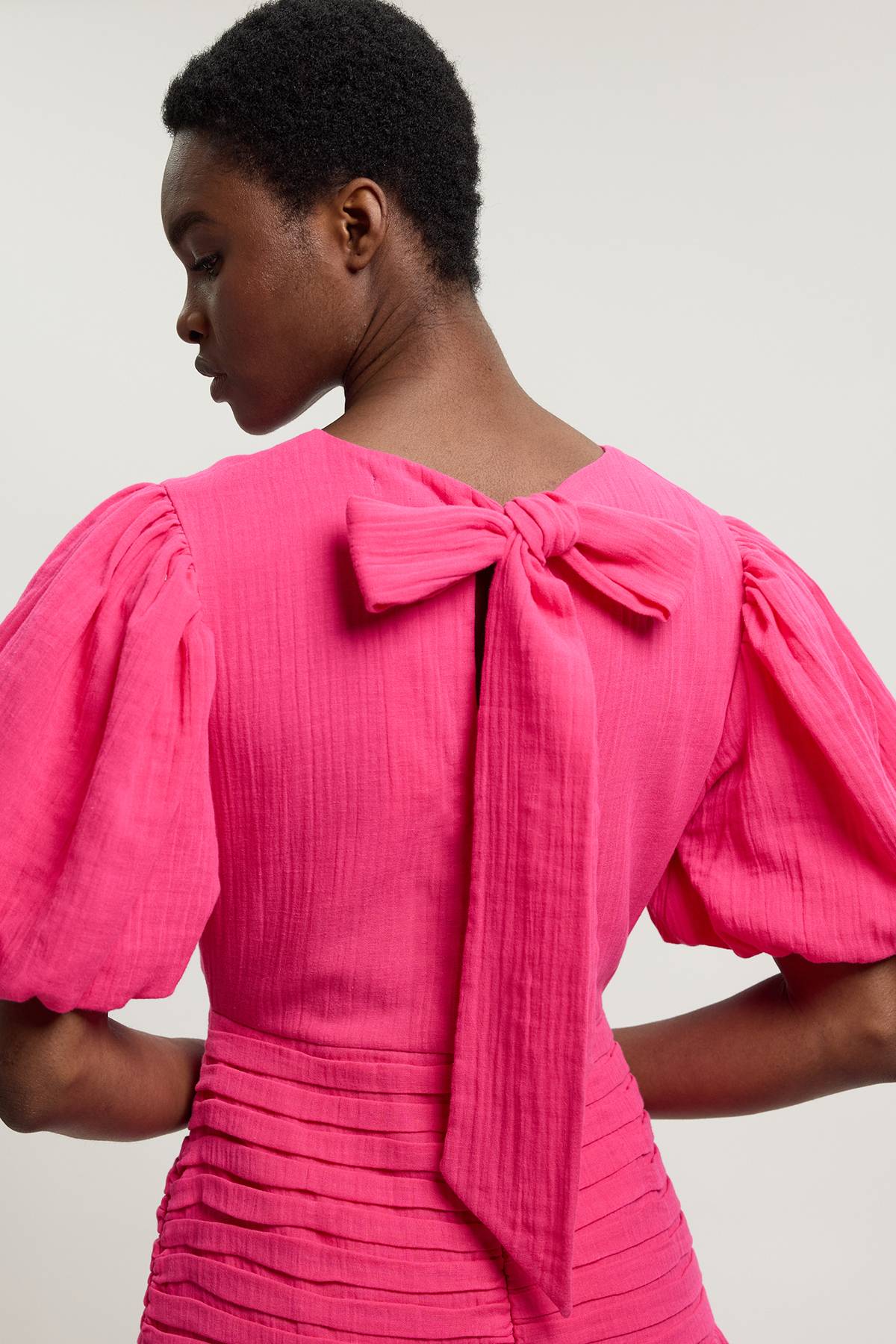 KarenMillen Robe Midi En Double Tissu À Manches Ballon