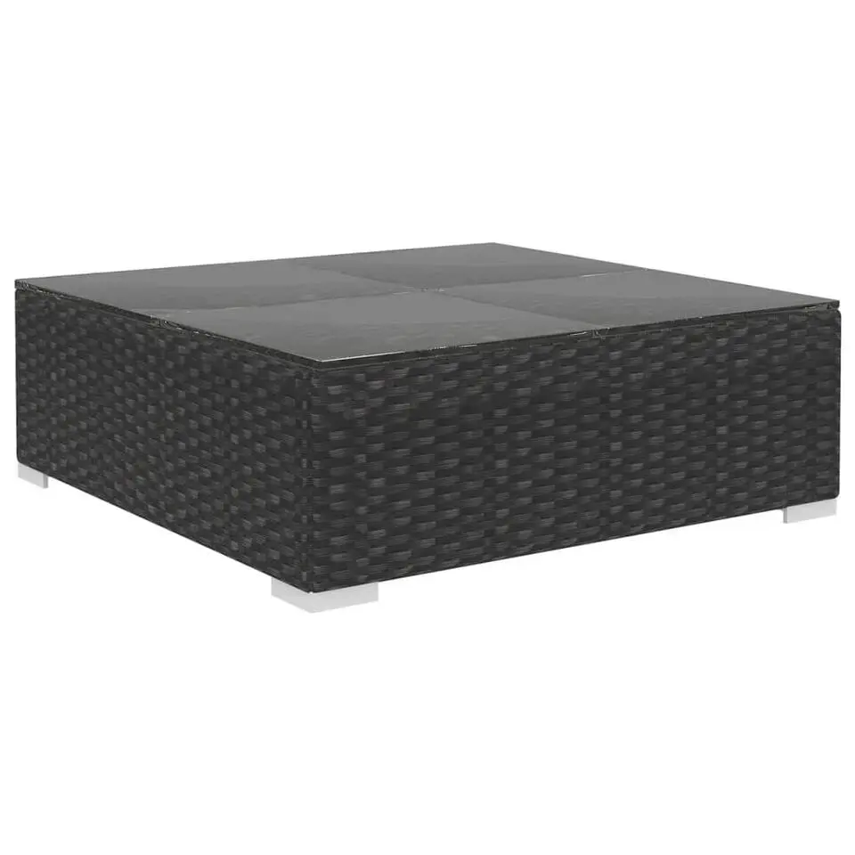 vidaXL - Loungeset - Zwart - Poly rattan - 6 stuks - Met kussens