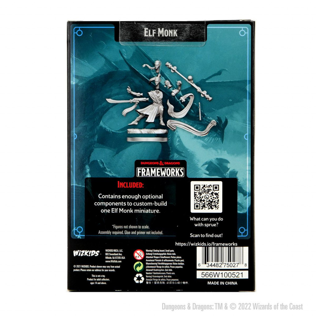 D&D Frameworks Unpainted Miniatures - Elf Monk Male