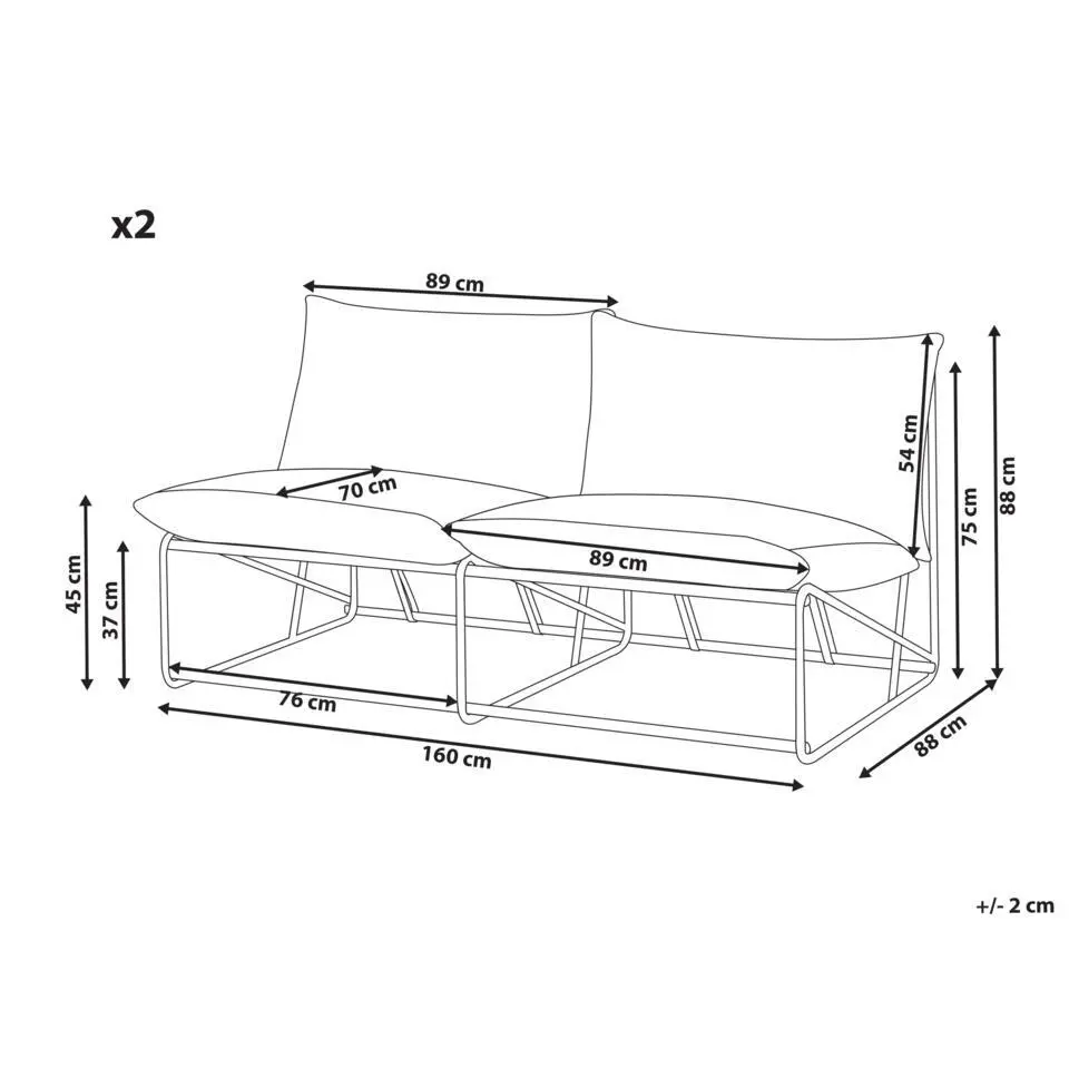 PICO - Loungeset 4-zits - Lichtbeige - Staal