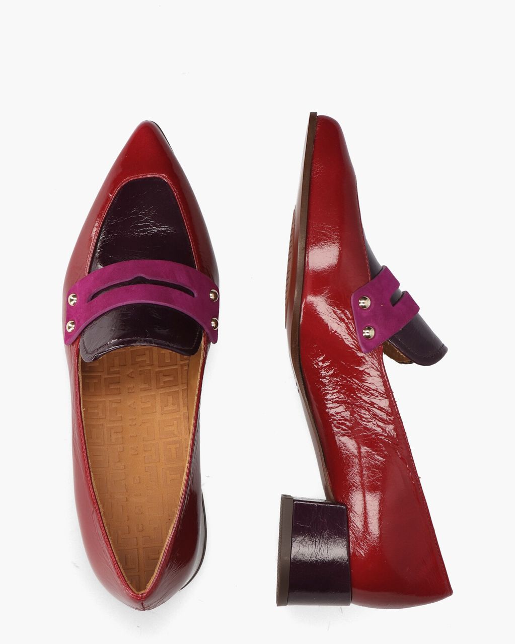 Chie Mihara Jey Rood/Paars Damesloafers