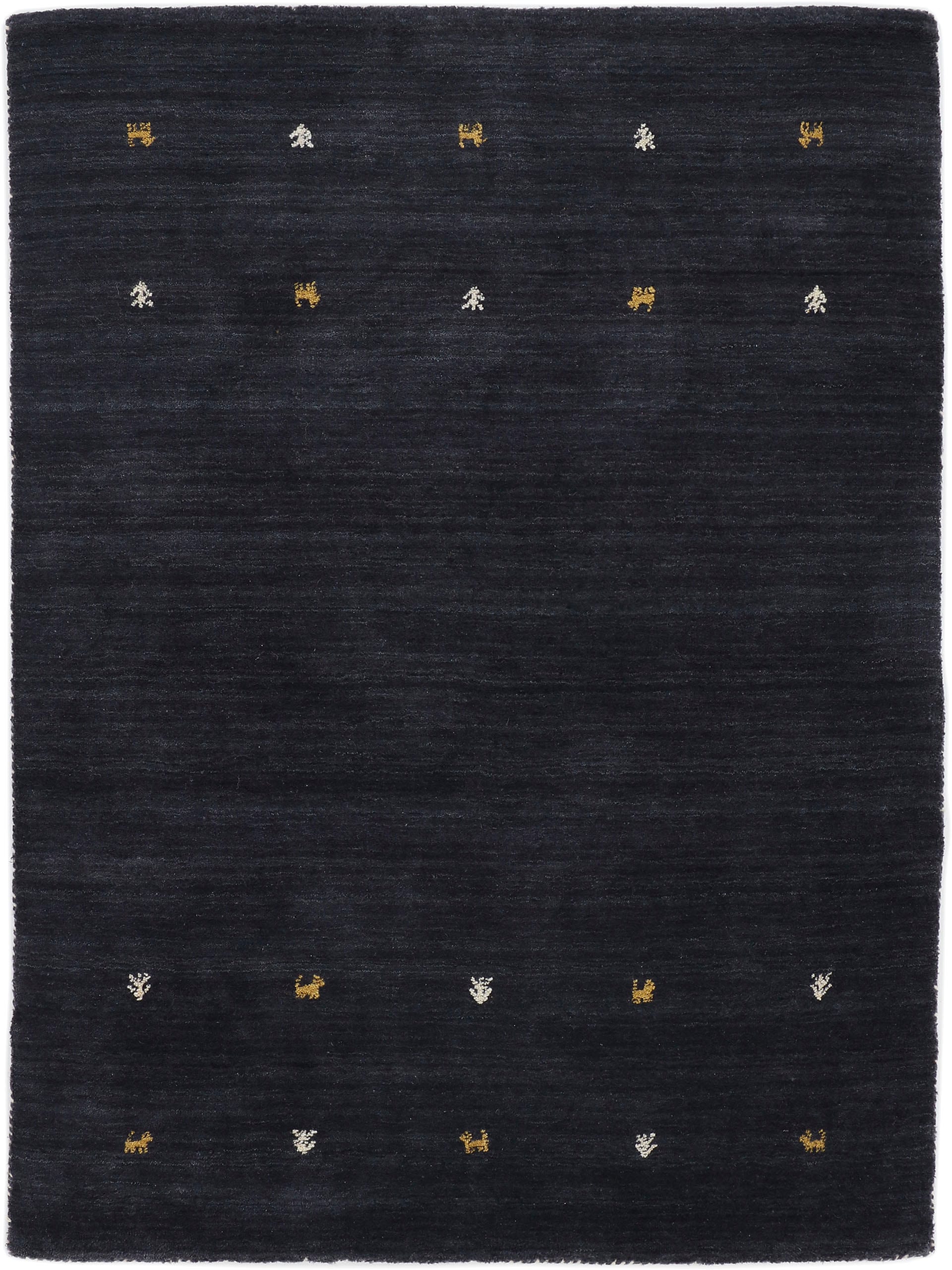 carpetfine Wollteppich »Gabbeh Uni,  auch als Läufer und Rund erhältlich« rechteckig 15 mm Höhe reine Wolle, handgewebt, Gabbeh Loom Tiermotiv, grosse Farbauswahl
