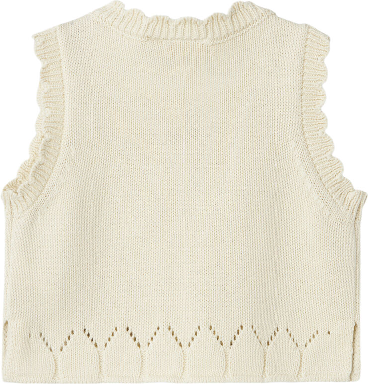 Lil' Atelier NMFRAMLA LOOSE SHORT KNIT VEST LIL Turtledove