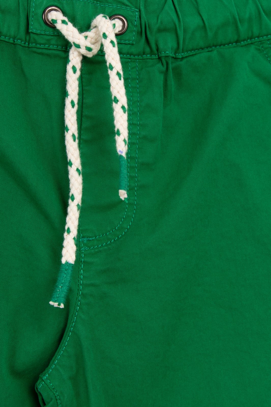 Groene denim pull on shorts