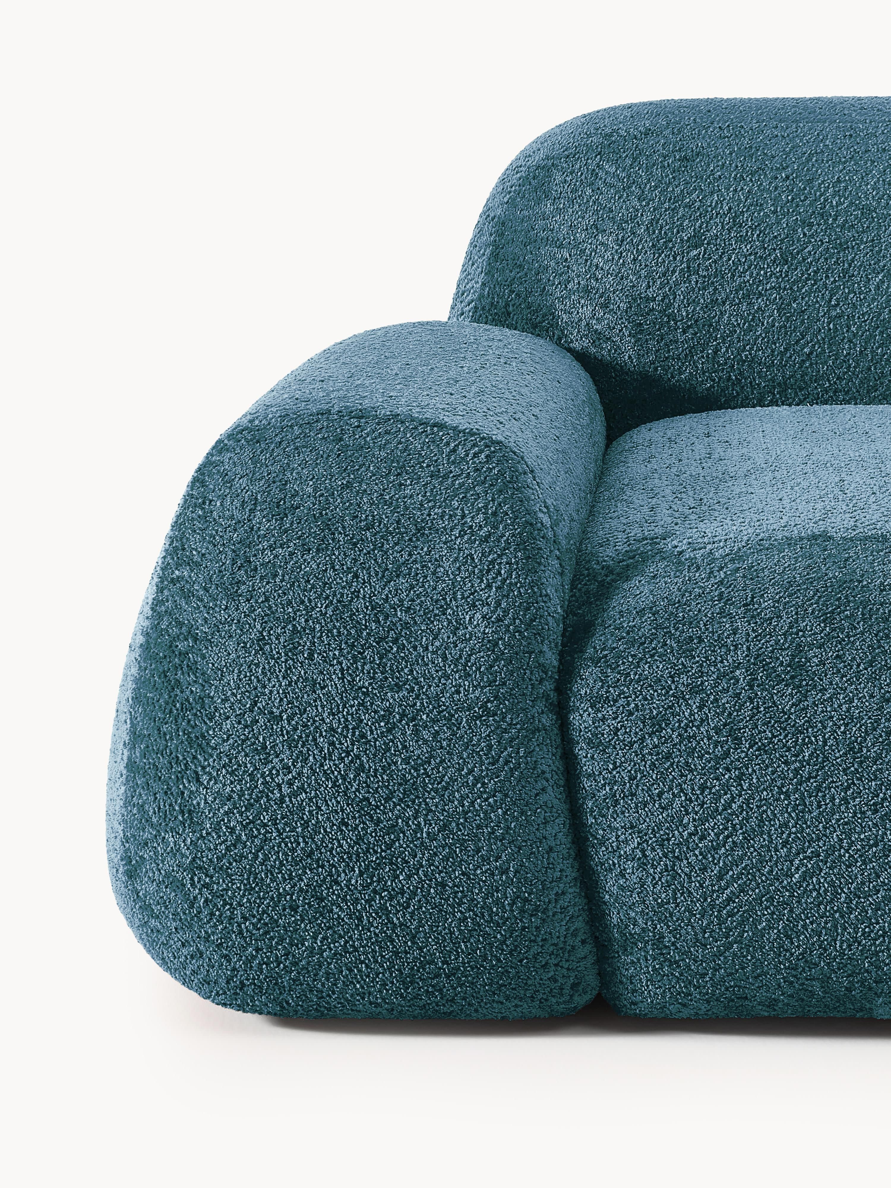 Modulaire hoekbank Wolke (4-zits) van teddy bouclé