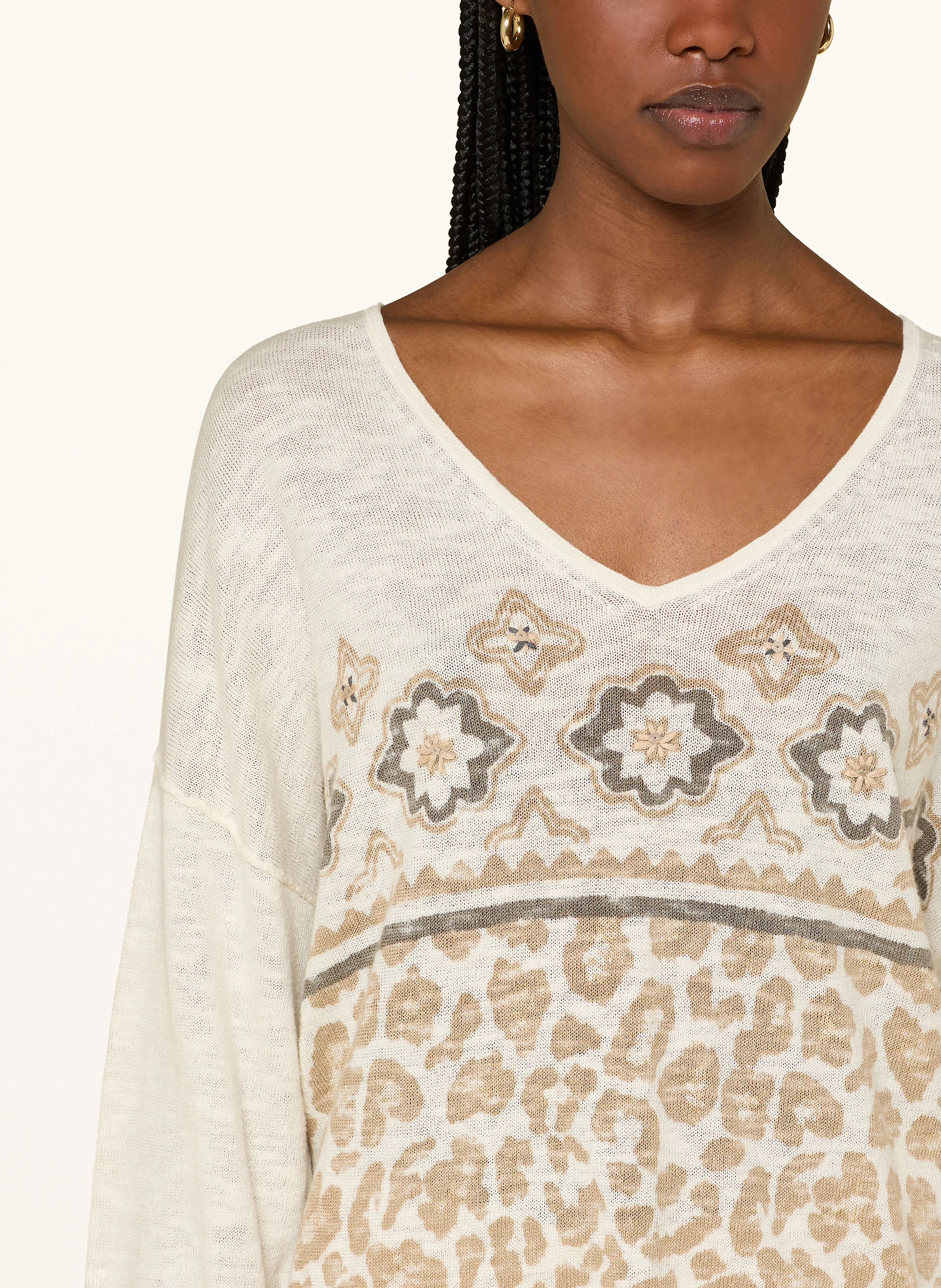 Grace Pullover mit Leinen und Pailletten